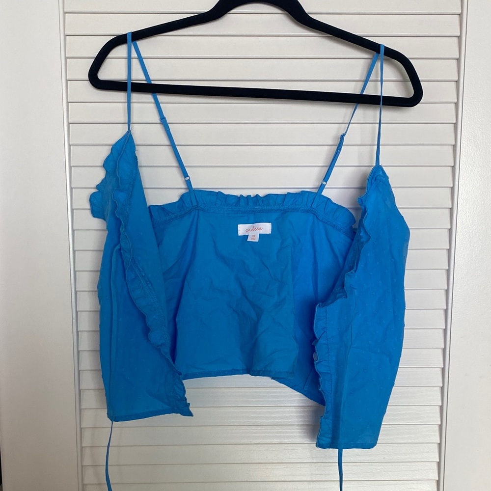Colsie Blue Ruffle Camisole - Picture 4 of 7